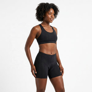 Shorts de cyclisme ajustés noirs pour hommes, matière en spandex et nylon respirante pour adultes - Product Image 4