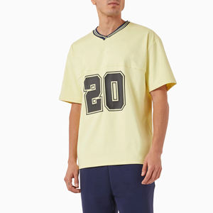 Custom 100% Polyester V-<b>Neck</b> Boxy Fit <b>Fan</b> Jersey Long Anti-Wrinkle Oversized Mesh O-<b>Neck</b> Collar Digital Printing Printed Pattern - Product Image 4