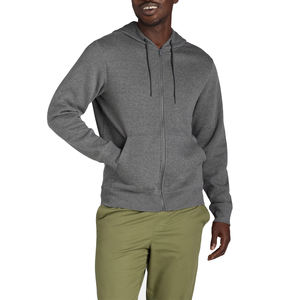 Wholesale Heather Grey Streetwear Style Heavyweight Fleece <b>Full</b> <b>Zipped</b> <b>up</b> <b>Hoodies</b> 100% Cotton Custom Logo Men's Hooded Sale - Product Image 6