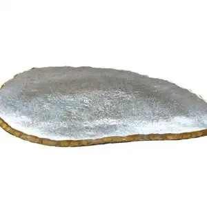 Poignées de plat de service en aluminium noir Art Deco Design Fruits intérieurs Plateaux décoratifs argentés pour les dîners de fêtes de mariage - Product Image 2