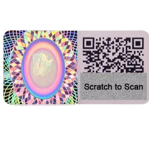 Digiteltech Label P3 Silver Holographic Thermal Print with <b>Scratch</b> Gap Cut Adhesive Paper Durable Packaging Labels - Product Image 1