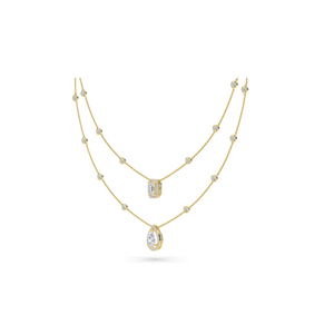 Twin 18CT Yellow Gold Diamond Two <b>Row</b> Necklace for Women with Luxurious Finish Ideal for Evening and Party Wear - Product Image 3