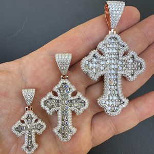 D'vins Jewels จี้เพชรแบบกอธิคแบบไขว้14K โรสโกลด์ชุบของขวัญสำหรับทั้งชายและหญิงได้รับการรับรอง - Product Image 2