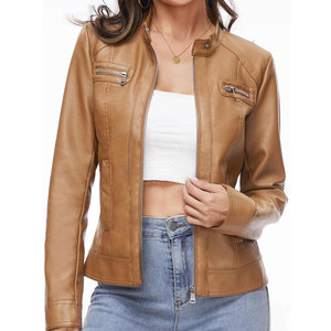 Chaqueta de Cuero para Mujer Otoño Invierno, Chaqueta de Cuero para Mujer de la Mejor Calidad, Chaqueta de Cuero Genuino para Mujer a Bajo Precio - Product Image 1