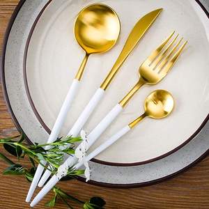 <b>Top</b> rated designer metal cutlery sets with beautiful polished finished for luxury dining experiences at home or restaurants - Product Image 3