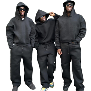 Conjunto Deportivo de Felpa Gruesa para Hombre, Sudadera con Capucha Extra Grande y Pantalones Jogger, Venta al por Mayor, Ropa Urbana Personalizada, Conjunto de 2 Piezas de Algodón para Invierno - Product Image 1