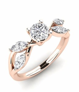 Anillo de plata de ley moissanita redondo y Marqui joyería personalizada hermoso anillo de compromiso regalo para mujeres y otros anillos de diamantes - Product Image 2