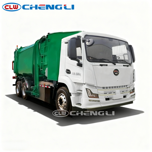 Camion compacteur de déchets électrique 6x4 à double commande de 25 m³ avec chargement arrière, véhicule de collecte des ordures - Product Image 1