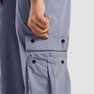 Pantalones Cargo Casuales de Cintura Alta para Mujer, Transpirables y Suaves, en Azul Claro para Verano - Product Image 5