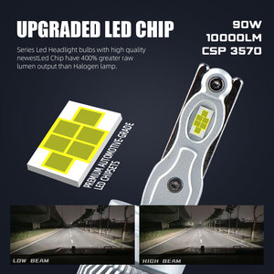 OEM personalizado Led bombillas de luz de coche 90W Luces Para Autos 9005 9006 H1 H3 H7 H11 Led faros para coche 12V - Product Image 5