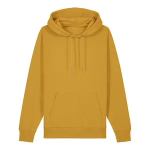 Men's Mustard Yellow Hooded Sweatshirt Regular Fit Solid Colour Casual <b>Fleece</b> <b>Hoodie</b> With Front Pocket Autumn Wear 2027 - Product Image 1