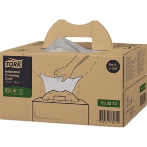 Torchons de nettoyage blancs 1 pli TORK 520372, 210 torchons/carton, 335 mm x 335 mm, L105xW335, non gaufrés, pour atelier - Product Image 1