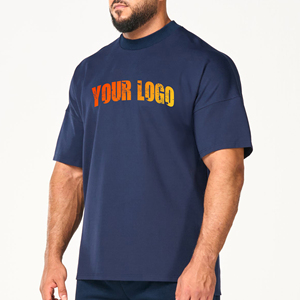 Vente en gros de t-shirt ample décontracté de haute qualité, lourd, 100% coton, logo imprimé surdimensionné personnalisé, t-shirt coupe ample pour hommes - Product Image 1