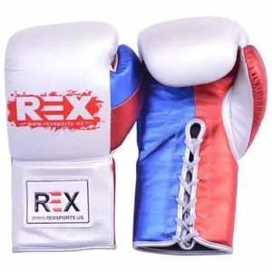 REX Pro Training Lace up Boxing Gloves Mexican Style Cowhide Shin Leather Multi Colors OEM Customized Muay Thai Sparring Gloves
