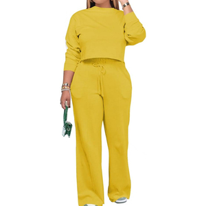 Conjunto Deportivo de Talla Grande para Mujer, Diseño Moderno, Color Sólido, Logotipo Personalizado, Ligero, para Entrenamiento, Fitness y Ropa Urbana - Product Image 1