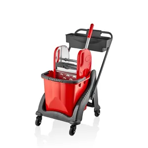 Carro de Limpieza Profesional de Acero Resistente a la Corrosión con un Solo Contenedor, Capacidad de 300 lb, 4 Ruedas, Marca Ceymop - Product Image 1