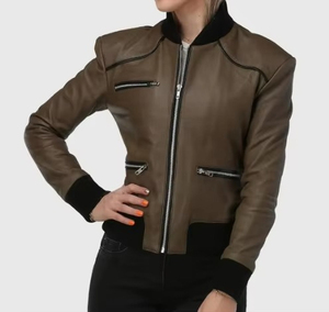 Chaquetas de cuero personalizadas para mujer con diseño ajustado Prendas de abrigo de cuero Premium para uso diario Actividades al aire libre y personalizadas - Product Image 2