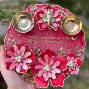 Thali de Resina Epoxi Ecológica Hecha a Mano, Diseño Decorativo para el Festival Diwali, Rituales Espirituales, Modelo para Regalo - Product Image 5