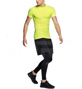 Meilleures chemises de gymnastique haut de gamme 2025 T-shirts de compression de fibres pour hommes adultes Chemise solide au prix de gros - Product Image 4