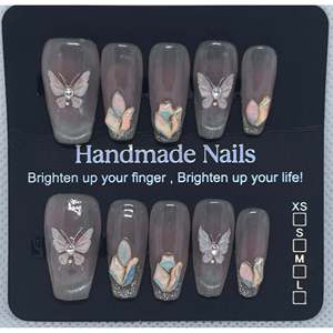 Butterflies in Bloom Medium Press on Nail Art - Product Image 1