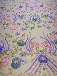 ผ้าลูกไม้ปักด้วยมือทำจากผ้างานหรูหราสำหรับแต่งชุดเดรสลายดอกไม้3D - Product Image 4