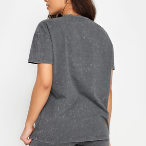 เสื้อยืดคอกลมผ้าฝ้าย100% สำหรับผู้หญิงซักกรดปรับแต่งได้ปรับแต่งได้ผ้าคุณภาพสูงพิมพ์โลโก้ผ้าตาข่ายตกแต่งฤดูร้อน - Product Image 4