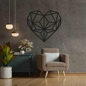 Tenture murale Art mural décoratif en forme de coeur Couleur noire Revêtement en poudre Aluminium mural Arts décoratifs pour la maison - Product Image 6