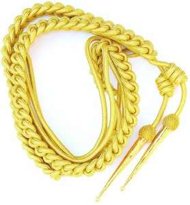 Cordón de vestido de alambre de lingotes, cordón de hombro de Aiguillette de Color verde, algodón de seda dorado con tamaño personalizado, servicio OEM - Product Image 5