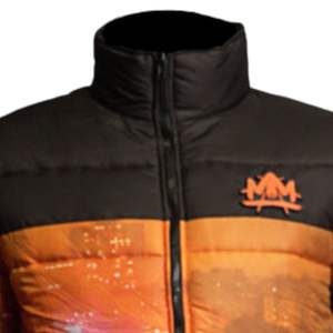 Chaqueta Acolchada Estampada para Hombre, Cuello Alto, Cierre Frontal, Ligera, Ropa de Abrigo de Invierno, Estilo Casual Urbano - Product Image 4