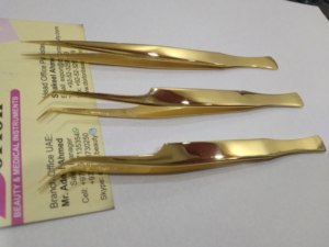 Pince à cils plaquée or brillant logo privé poignée de conception de poisson en acier inoxydable pince à épiler d'extension de cils pour cils - Product Image 2