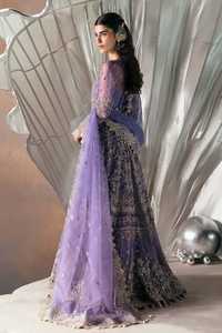Modern Indian Style Purple Lace Embroidered A-Line Gown Elegant Floor-Length Wedding Dress Illusion Back Bride Mother Pearls - Product Image 2