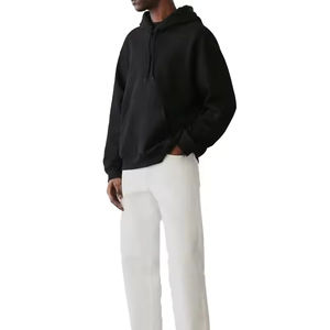 Sudadera con Capucha de Doble Capa de Algodón Grueso con Bolsillo Tipo Canguro y Hombros Caídos, Estilo Urbano Clásico con Logotipo Personalizado para Hombre - Product Image 3