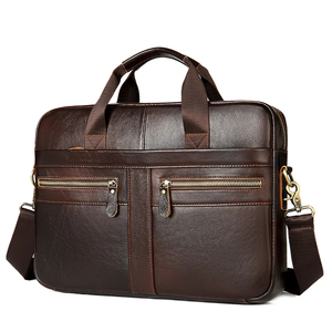 Sac pour ordinateur portable, sacoche d'affaires en cuir, sac à main de luxe en cuir véritable fait main pour hommes, noir - Product Image 6