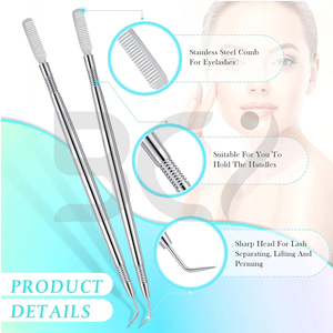 Prix de gros, logo personnalisé, meilleur fournisseur avec peigne de séparation pour extensions de cils, outil de rehaussement de cils en acier inoxydable - Product Image 6