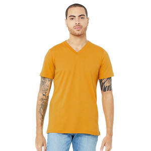 Bella Toile Personnaliser Logo Haute Qualité 100% Coton Col V Hommes T-Shirt - Product Image 1