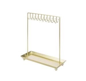 Soporte de joyería de metal decorativo con acabado dorado adecuado para el Tocador del hogar y los arreglos de joyería de la tienda de boutique - Product Image 5