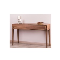 Table console européenne moderne avec plateau en bois, base en fer chromé, couleur/taille personnalisable, durable et facile à nettoyer pour salon et salle à manger