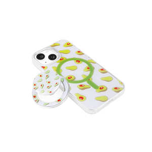 Coque en silicone Netzy Luxury compatible MagSafe pour iPhone 15 avec support PopSocket détachable, style tendance TikTok, couleur orange - Product Image 6