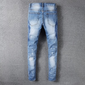 New Design KATBROS INDUSTRY <b>Men's</b> High Street Straight <b>Ripped</b> Regular Fit Distressed Canvas Denim <b>Jeans</b> Winter Mid Button Fly - Product Image 2