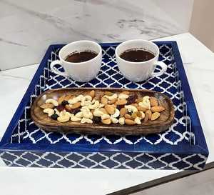 ถาดเสิร์ฟอาหารฝังกระดูกลายดอกไม้ดีไซน์ทันสมัยโต๊ะกาแฟหรูหราทำมือตกแต่งบ้านธีมดอกไม้ที่ดีที่สุดสำหรับงานแต่งงาน - Product Image 5