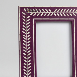 Marco de Fotos con Incrustaciones de Hueso Morado Real, Decoración Artesanal para el Hogar, Marco de Madera - Product Image 3