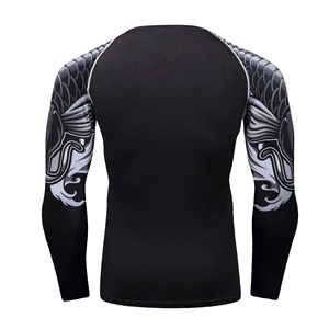 Nueva Impresión de desgaste de compresión Sublimado Rash Guard Precio bajo Alta calidad Rash Guard para hombres con logotipo personalizado - Product Image 6