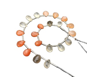 Alta calidad 20 piezas Natural Multi Moonstone facetado forma de pera Briolette cuentas para la fabricación de joyas al por mayor - Product Image 1
