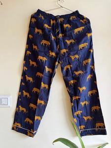 Pyjama à col en V en coton bleu pour femmes respirant doux Sexy costume de nuit imprimé Animal Design confortable grande taille vêtements de nuit - Product Image 5