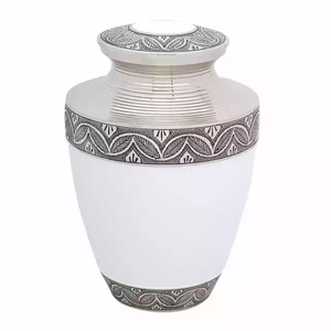 Urna de cremación de aluminio de diseño americano, urna de cenizas funerarias con esmalte impreso, urna de cremación hecha a mano de diseño moderno - Product Image 5