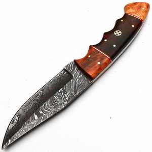 Couteau de chasse en acier damas personnalisé fait main avec manche en bois couteau de survie - Product Image 3