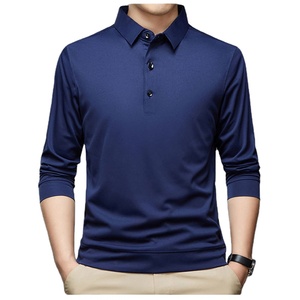 2023 hommes Streetwear mode à manches longues pour polos solide nouveaux hauts d'affaires printemps automne mince blanc T sweats à capuche sweats - Product Image 1