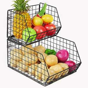 Cesta de fruta metálica de la mejor calidad para uso doméstico y hotelero, cesta de alambre para almacenamiento de verduras y frutas en la cocina, venta al por mayor - Product Image 1