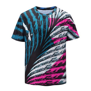 เสื้อยืดโอเวอร์ไซส์ผู้ชาย พิมพ์ลายแบบซับลิเมชั่น สวมใส่สบาย ระบายอากาศดี เหมาะสำหรับฤดูร้อน สไตล์ลำลอง แฟชั่นล่าสุด รับผลิตแบบ OEM ขายส่ง ผ้าฝ้ายผสมใยไผ่ - Product Image 3