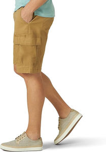 Men's Solid Canvas <b>Cargo</b> <b>Shorts</b> Breathable Quick Dry <b>Elastic</b> <b>Waist</b> Outdoor Summer Casual Fitness Wear - Product Image 5